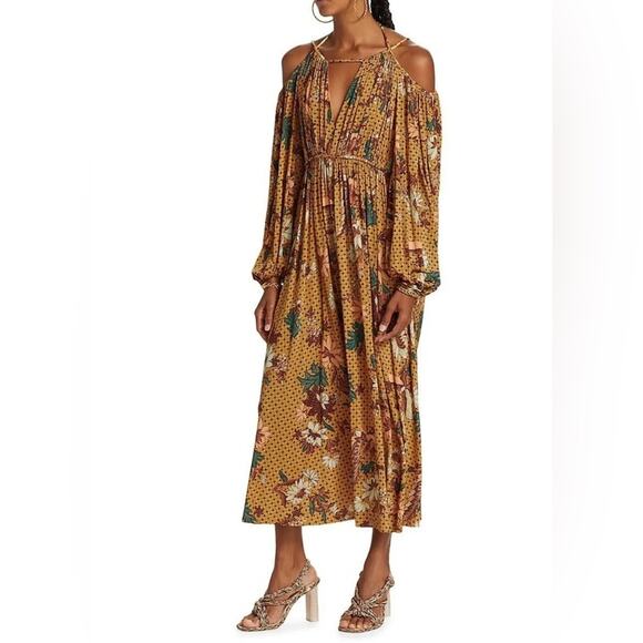 NWOT Ulla Johnson Noemi Cold Shoulder Long Sleeve Maxi Dress Size P(0) - Picture 4 of 15